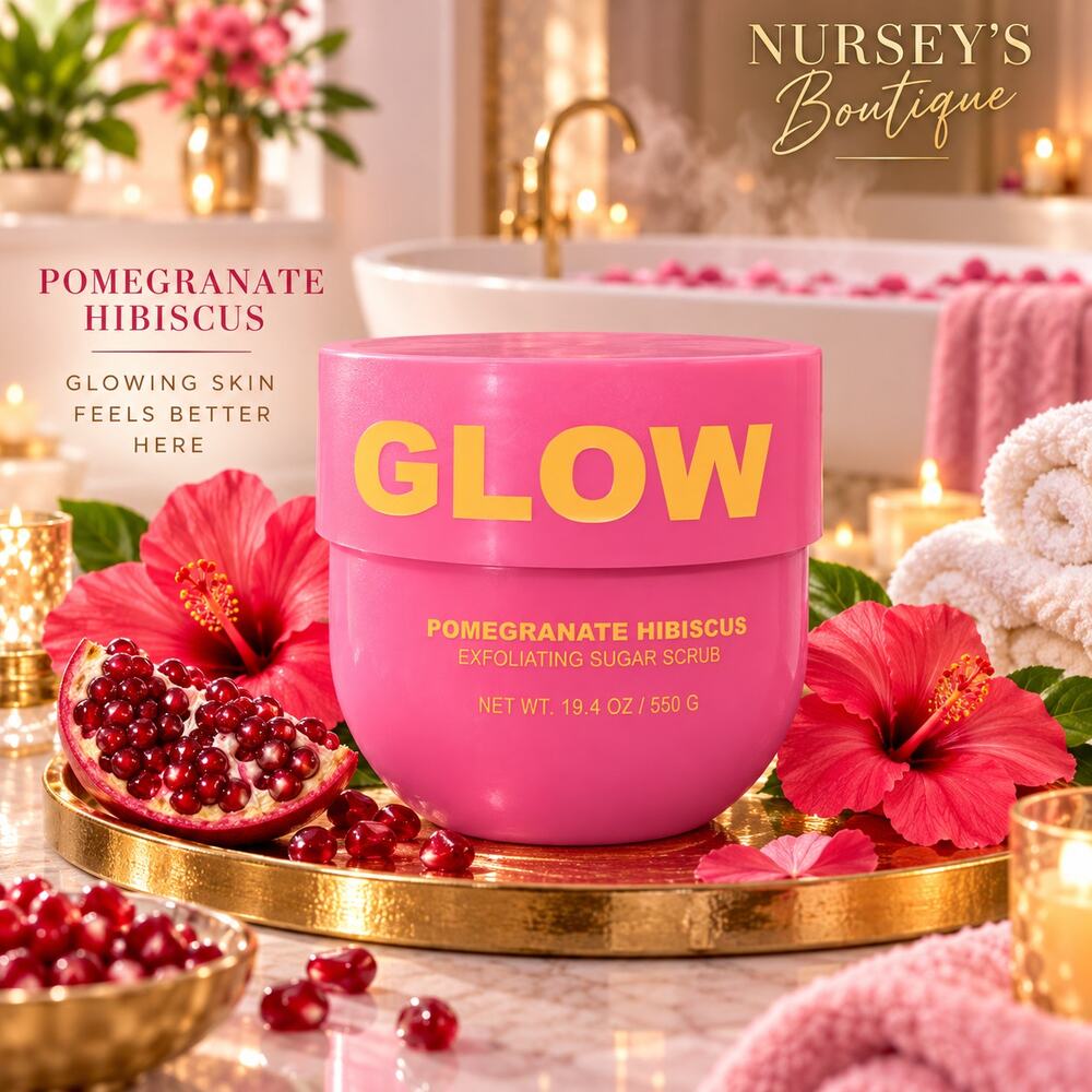 GLOW Pomegranate Hibiscus Exfoliating Sugar Scrub 19.4 oz Body Care
